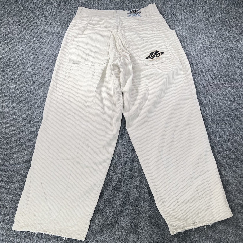 Vintage Garment Stage Pants Mens 29x29 Beige Corduroy Wide Baggy Made in USA 90s